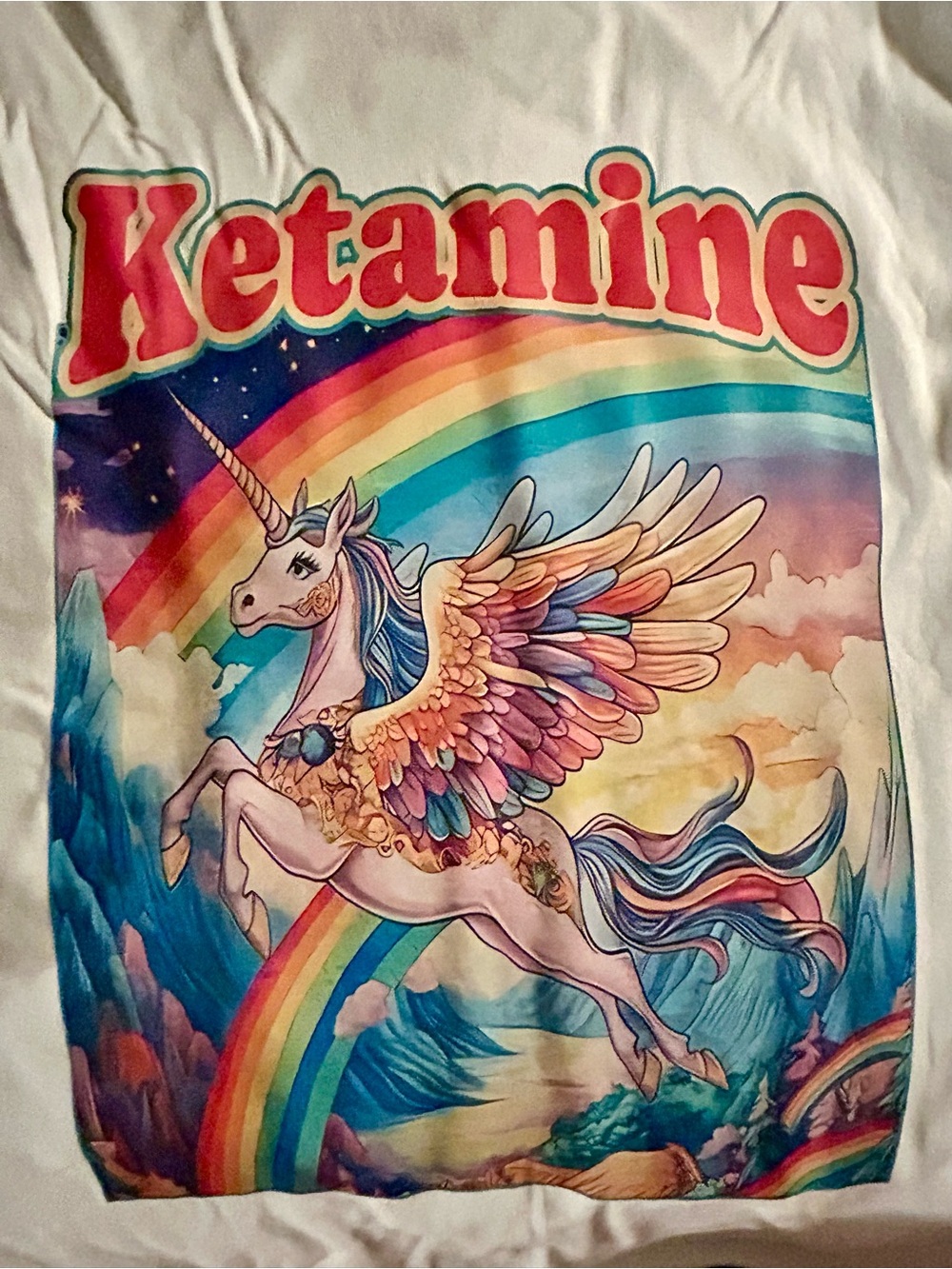 Ketamine Unicorn Rainbow Graphic Tee